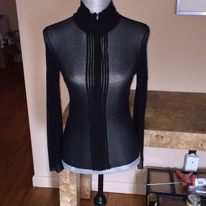 Vivienne Tam mesh black zipper jacket